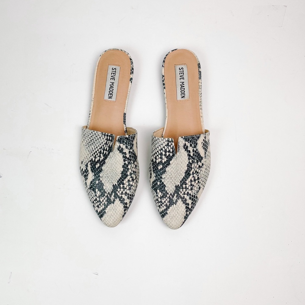Steve Madden Ally Slip-On Mule In White Snake - image 5
